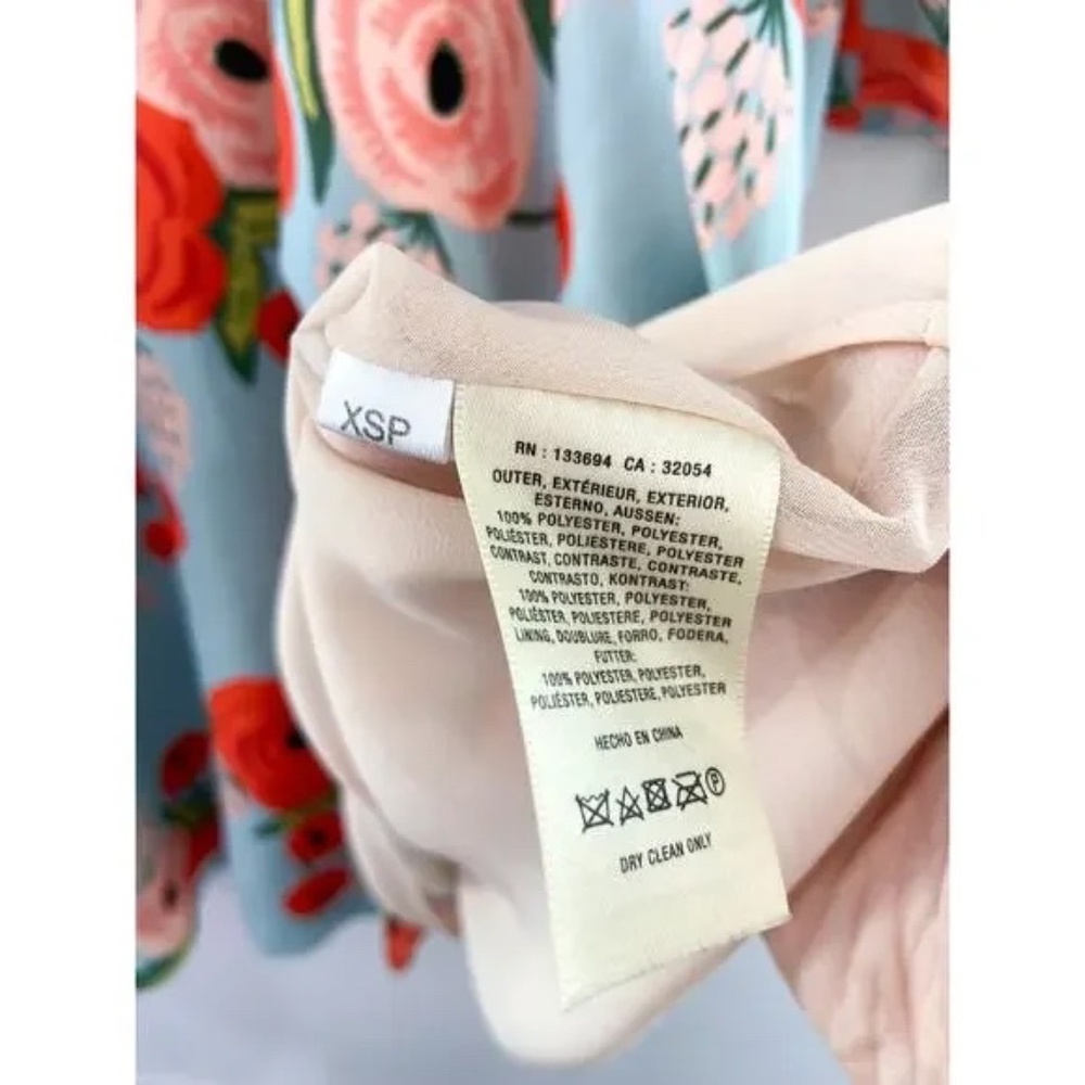 LIKE NEW! Women's Paper Crown Anthropologie Blue Floral Swing Dress - XSP - Picture 8 of 15